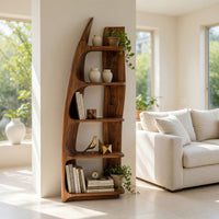 Solid Wood Standing Shelf Sculptural Hallway, view 7