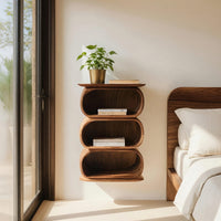 Solid Wood Nightstand Sculptural Bedroom Living Room, view 7