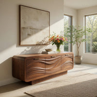 Solid Wood Sideboard Sculpted Living Room, view 7