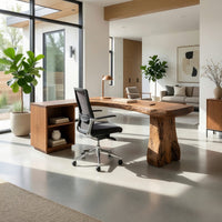 L-Shaped Corner Desk with Open Shelf Storage Bay, view 7