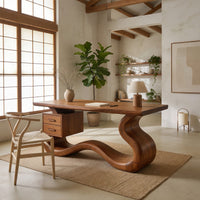 Serpentine Base Desk for a Sunlit Studio Corner, view 7