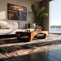 Oval Cutout Coffee Table Carved from One Wood Volume, view 7