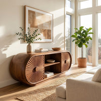 Scandinavian Organic Tv Cabinet For Coastal Interior Space, view 7