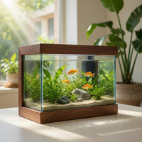 Solid Wood Aquarium Stand Cozy Living Room Rustic Floating Shelf, view 7