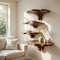 Solid Wood Mushroom Shelf Handcrafted Solid Entryway Living Room, view 7