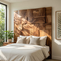 Solid Wood Headboard Mosaic Luxury Tropical Bedroom, view 7