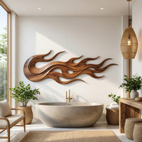 Driftfire Layered Wall Relief in Solid Walnut, view 7 — view 7