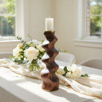 Solid Wood Candle Holder Handcrafted Stand Furniture Accent Display, view 7