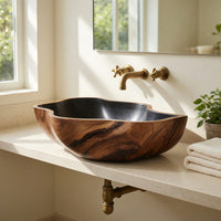 Solid Wood Sink Vanity Mid Century Bathroom Decor, view 7