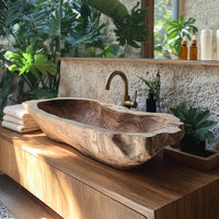Solid Wood Sink Vanity Mid Century Wash Basin Bathroom, view 7