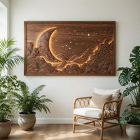 Backlit Moon and Cloud Wall Art, Framed and Made to Order, view 7 — view 7