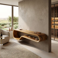 Ribbonline Floating TV Console in Sculpted Walnut, view 7