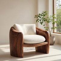 Solid Wood Chair Lounge Sculptural Form Living Room, view 7