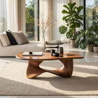 Sculpted Figure-Eight Coffee Table in Solid Hardwood, view 7
