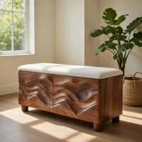 Solid Wood Entryway Storage Bench Natural End Bed, II, view 7