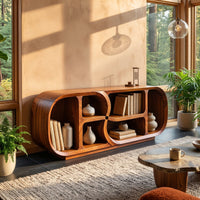 Cloverloop Media Console with Four Curved Bays, view 7