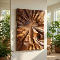 Carved Cross Wall Art for a Quiet Prayer Corner, view 7 — view 7