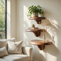 Solid Wood Mushroom Shelf Farmhouse Solid Bedroom Decor, view 7