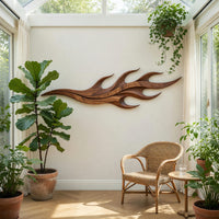Nightcurl Walnut Wall Art with Hooked Flame Tips, view 7 — view 7