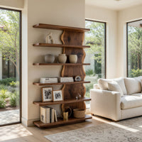 Solid Wood Standing Shelf Scandinavian Natural Corner Space, view 7