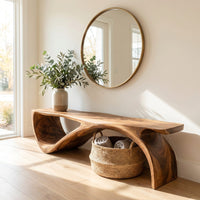 Architectural Bench Sculpted For Modern Hallway Decor, view 7