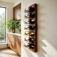 Solid Wood Wine Rack Vertical Wall Mounted Dining Home Bar, view 7