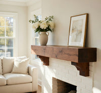Solid Wood Floating Fireplace Mantel Rustic Shelf Living Room, II, view 7