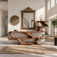 Riverform Console Table, Shaped from One Hardwood Slab, view 7