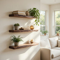 Solid Wood Natural Wood Floating Shelves Solid Shelf Living Room Holiday, view 7