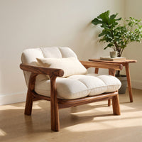 Solid Wood Chair Minimalist Accent Without Cushion Living, view 8