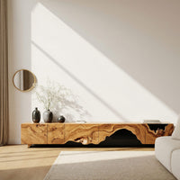 Live-Edge Scalloped Media Console in Solid Wood, view 8