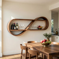 Solid Wood Wine Rack Scandinavian Open Shelf Apartment, view 8