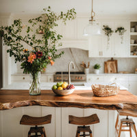 Solid Wood Table Top Farmhouse Live Edge Tabletop Dining Room, view 8