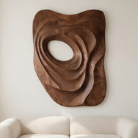 Nested Spiral Walnut Wall Relief with Open Center, view 8 — view 8