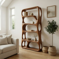 Five-Tier Bookshelf with Looped Oval Cutouts, view 8