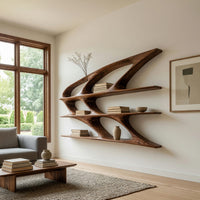 Swept Wing Bookshelf in Solid Walnut Hardwood, view 8