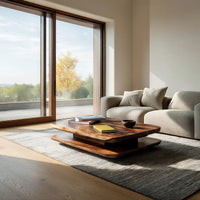 Two Thick Tiers, One Hidden Plinth: Coffee Table in Wood, view 8