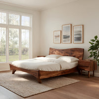 Solid Wood Bed Frame Set Headboard Bedroom, view 8