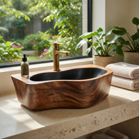 Solid Wood Sink Vanity Wall Mounted Bathroom Compact Bathroom, view 8