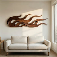 Where the Fire Lies Down: A Carved Walnut Wall Relief, view 8 — view 8