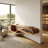 Ribbonline Floating TV Console in Sculpted Walnut, view 8