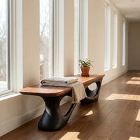Contemporary Natural Wood Bench For Luxury Window Corner, view 8