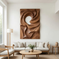Coiled Dune Walnut Wall Art Panel with Open Center, view 8 — view 8