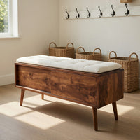 Solid Wood Entryway Storage Bench Hallway, view 8