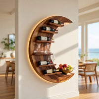 Solid Wood Wine Rack Minimalist Compact Holder Small Apartment, view 8