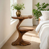 Solid Wood Nightstand Handcrafted Organic Branch Design Bedroom, view 8
