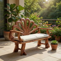 Solid Wood Outdoor Garden Bench Minimalist Rustic Entryway Foyer, view 8