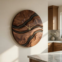 Solid Wood Clock Minimalist Artistic Wall Living Room, view 8