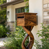 Solid Wood Mailbox Post Farmhouse Solid Sculpture Garden, view 8