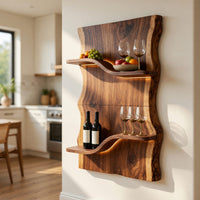 Solid Wood Wine Rack Scandinavian Multi Tier Shelf Living Room, view 8